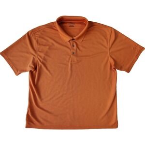 PGA TOUR Performance Golf Polo Shirt Orange Textured XXL/XXG